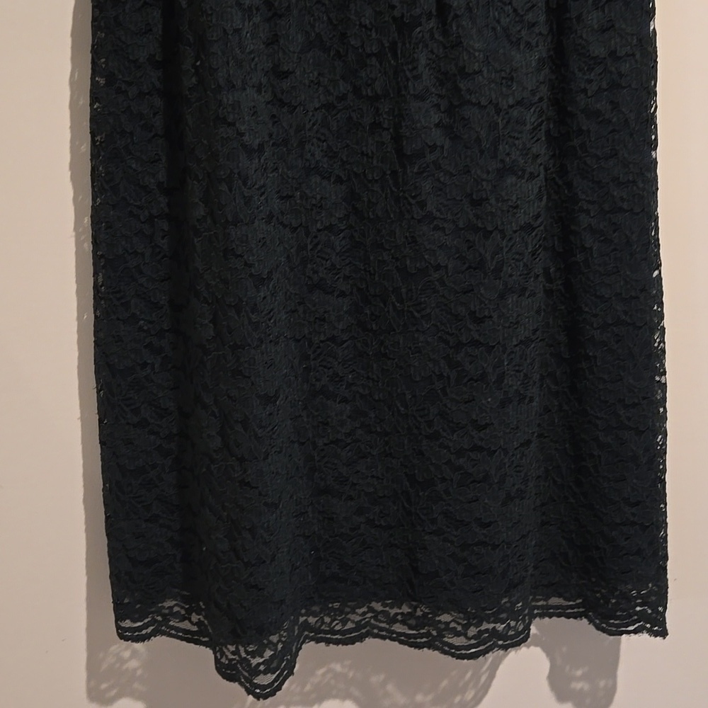 LOFT grren lacey floral dress. Size 10. - Picture 3 of 7